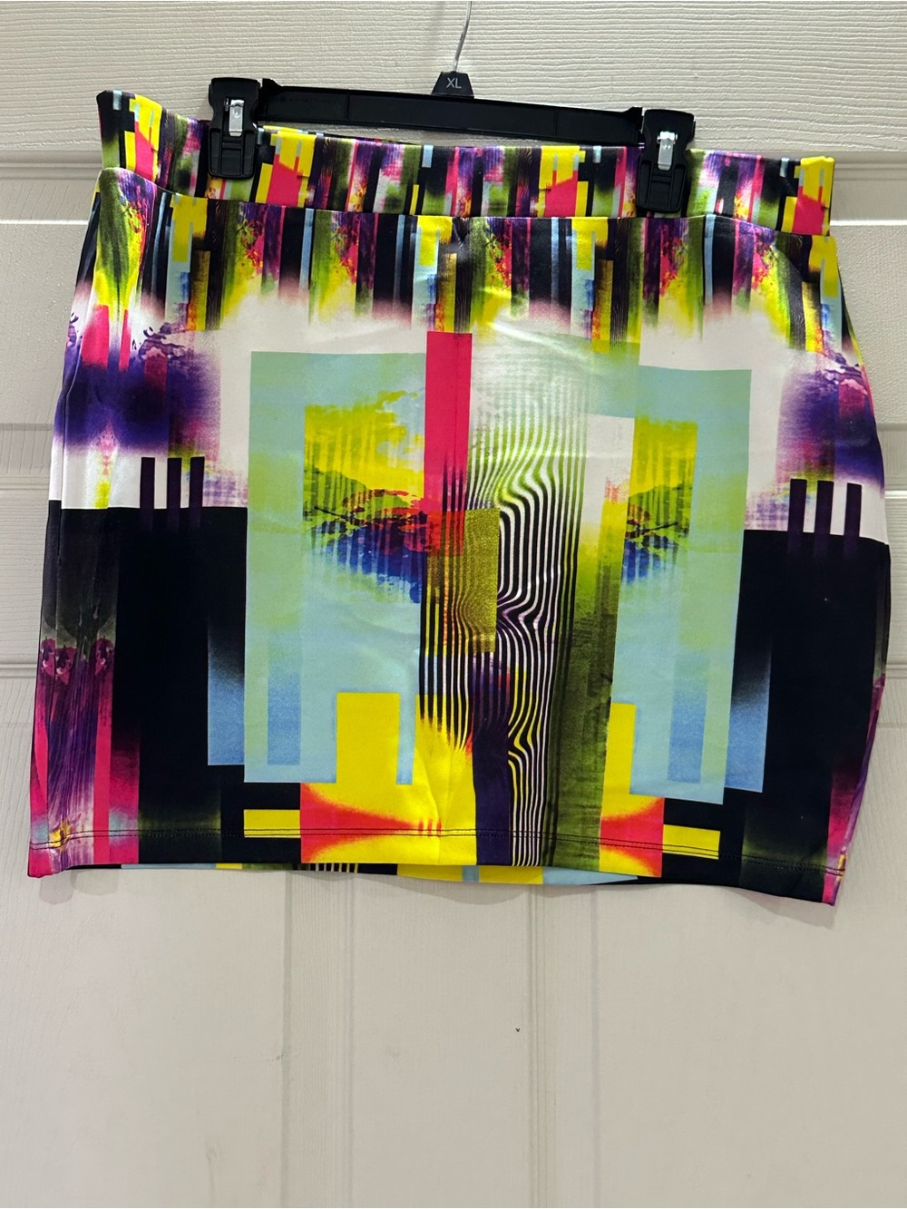 VENUS Multicolor Neon Geo-Print Mini Skirt